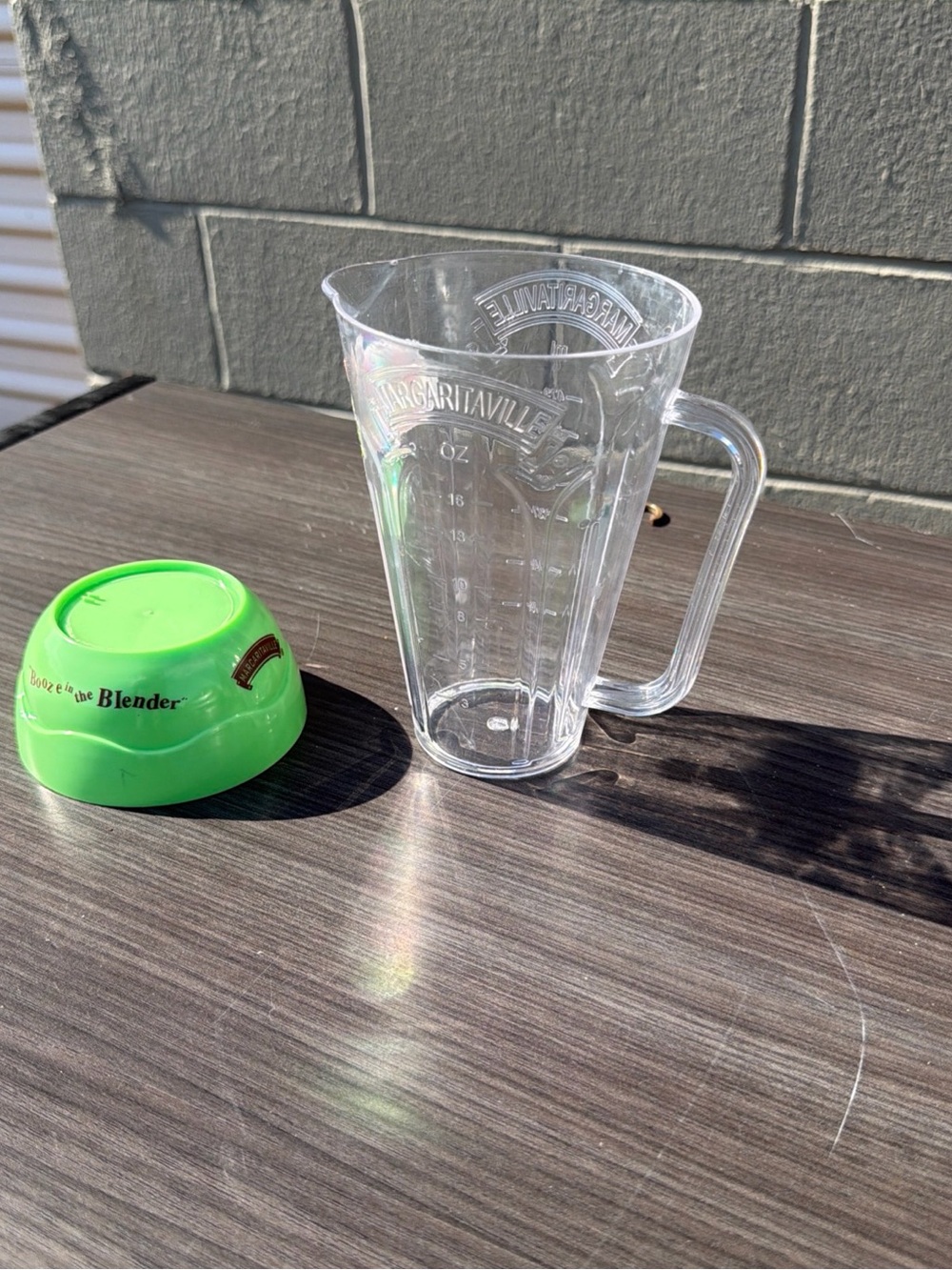 Margaritaville Clear Pitcher with Neon Green Blender Bowl Accent